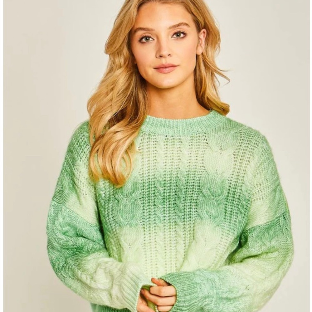 🎀 Host Pick 🎀 Green Ombré Crop Sweater